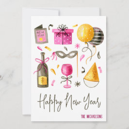 水彩年賀状 シーズンカード