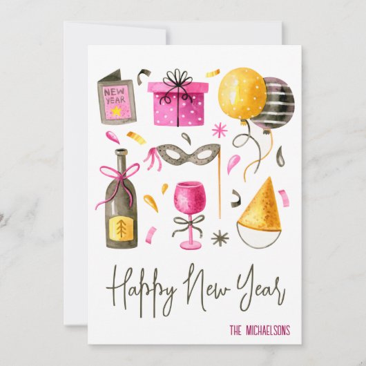 水彩年賀状 シーズンカード (正面)