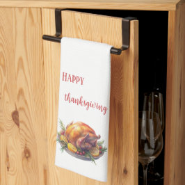 水彩幸せな感謝祭、ローストターキーギフト キッチンタオル