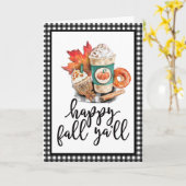 水彩幸せ秋Y'all カード (黄色い花)