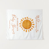 水彩幸せ黄色太陽ベビーシャワー歓迎 タペストリー (正面(横))