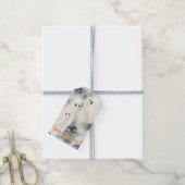 水彩幽霊パーソナライズされたハッピーハローウィン ギフトタグ (より糸付き)