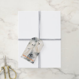 水彩幽霊パーソナライズされたハッピーハローウィン ギフトタグ