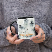 水彩幽霊パーソナライズされたハッピーハローウィン マグカップ