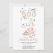 水彩幽霊ブティーパーティーハロウィーン 招待状 (正面)