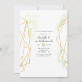 水彩幾何クリスタル ブライズメイドのランチ会 招待状 (正面)