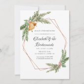 水彩幾何クリスマス ブライズメイド ランチョン 招待状 (正面)