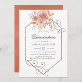 水彩幾何テラコッタキンセアニラ 招待状 (正面/裏面)