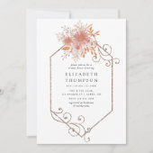 水彩幾何テラコッタブライダルシャワー 招待状 (正面)