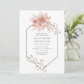 水彩幾何テラコッタブライダルシャワー 招待状 (スタンド正面)