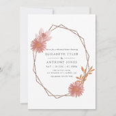 水彩幾何テラコッタリハーサルディナー 招待状 (正面)