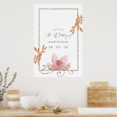 水彩幾何テラコッタ結婚の歓迎 ポスター (キッチン)