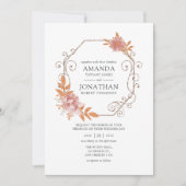 水彩幾何テラコッタ結婚ズ 招待状 (正面)