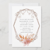 水彩幾何テラコッタ カップルシャワー 招待状 (正面)