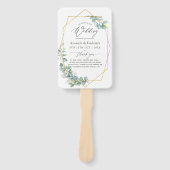 水彩幾何ユーカリ結婚式 プログラム ハンドファン (正面)