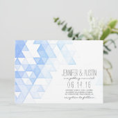 水彩幾何三角形 |モダン結婚s 招待状 (スタンド正面)