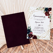 水彩幾何図解入りの、写真付きの金ゴールドクインセアニラ 招待状