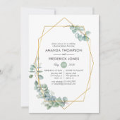 水彩幾何学ユーカリスラハーサルディナー 招待状 (正面)