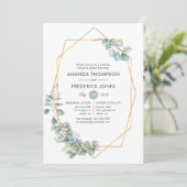 水彩幾何学ユーカリスラハーサルディナー 招待状 (スタンド正面)