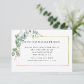 水彩幾何学ユーカリ結婚ス エンクロージャーカード (スタンド正面)