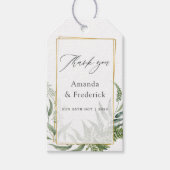 水彩幾何学ユーカリ結婚ス ギフトタグ (正面)