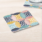 水彩幾何学円 スクエアペーパーコースター (アングル)