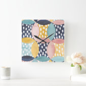 水彩幾何学円 スクエア壁時計 (ホーム)