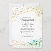 水彩幾何学模様の仮想ベビーまたはブライダルシャワー 招待状 (正面)