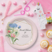 水彩幾何学模様フローラブライダルシャワーデコール ペーパープレート (パーティー)