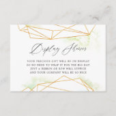 水彩幾何学模様ブライダルシャワー表示シャワー エンクロージャーカード (正面)