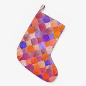 水彩幾何学模様、アラブはかりで測魚。 スモールクリスマスストッキング (正面 (吊り時))