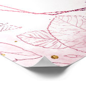 水彩幾何学的フローラ秋マルサラ結婚ズ ポスター (角)