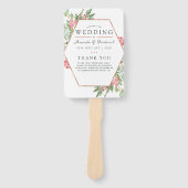 水彩幾何学的ユーカリ結婚ス ハンドファン (正面)