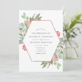 水彩幾何学的ユーカリ結婚ス 招待状 (スタンド正面)