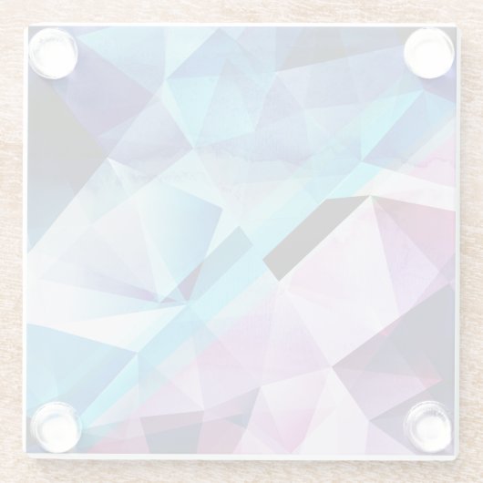水彩幾何学的抽象芸術背景 ガラスコースター (裏面)