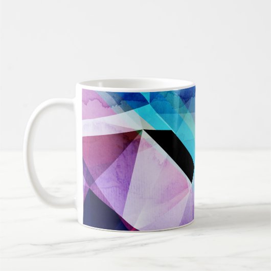 水彩幾何学的抽象芸術背景 コーヒーマグカップ (左)