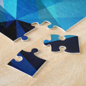 水彩幾何学的抽象芸術背景 ジグソーパズル (側面)