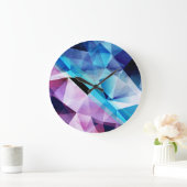 水彩幾何学的抽象芸術背景 ラージ壁時計 (ホーム)
