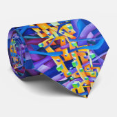 水彩幾何学的抽象芸術 コンテンポラリー ネクタイ (ロール)
