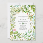 水彩幾何学結晶ブリデスメイド昼食会 招待状 (正面)