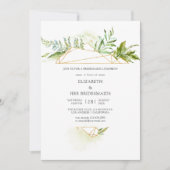 水彩幾何学結晶ブリデスメイド昼食会 招待状 (正面)