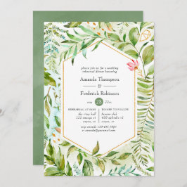 水彩幾何学結晶リハーサルディナー 招待状