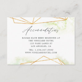 水彩幾何学結晶結婚の宿泊施設 エンクロージャーカード