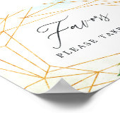 水彩幾何学結晶結婚式の引き出物 ポスター (角)