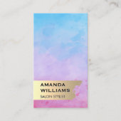 水彩幾何学背景 |ブラシ金ゴールド 名刺 (正面)