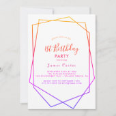 水彩幾何学長誕生日パーティの招待状 招待状 (正面)