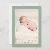 水彩幾何模様のユーカリ洗礼写真 招待状 (裏面)