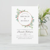 水彩幾何模様のユーカリ　ブランチとバブル 招待状 (スタンド正面)