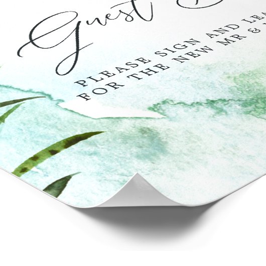 水彩幾何結晶結婚の ポスター (角)