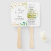 水彩幾何結晶結婚式 プログラム ハンドファン (正面&裏面)